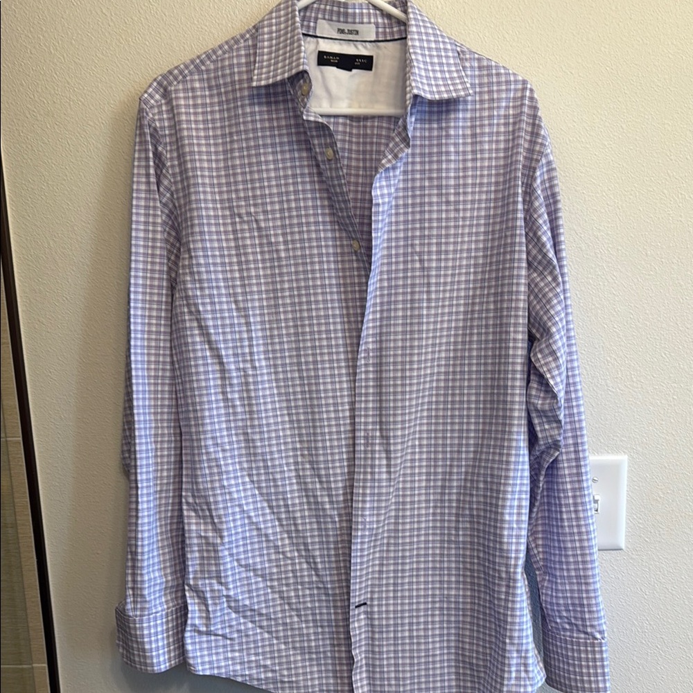 Banana Republic Purple Blue and White Checkered Men's Shirt